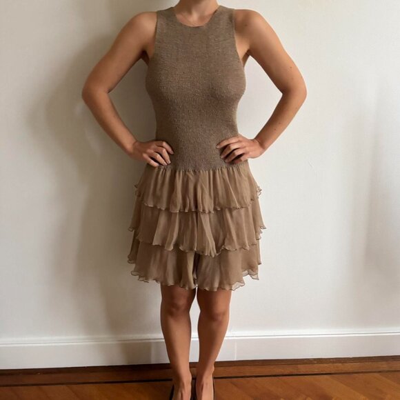 Valentino Women's Tan and Brown Dress - Picture 2 of 3